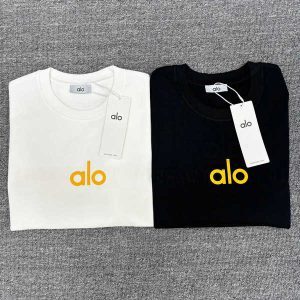 Alo 積木款壓膠 寬鬆圓領 長袖T恤