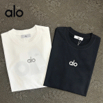 Alo 爆裂線定製布標 寬鬆圓領短袖T恤