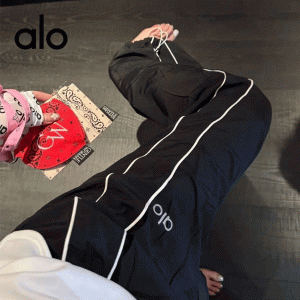 alo Yoga 多巴胺糖果彩虹色 抽繩速幹面料 運動長褲