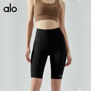 alo Yoga 裸感無痕高腰提臀五分褲 運動健身瑜伽短褲