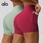 alo Yoga 裸感緊身褲 提臀速乾運動短褲 健身瑜珈褲